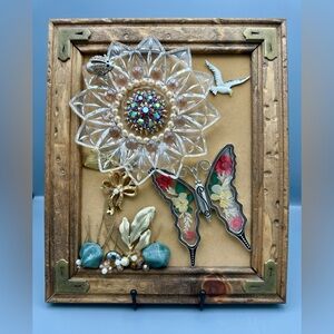 Hand Crafted Wildflower Reliquary – Framed Vintage Garden Art